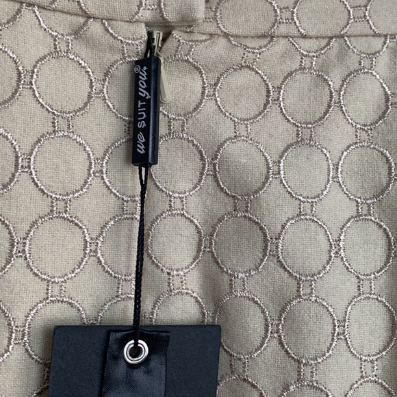 Sandra Angelozzi Wheat Coloured Wool Blend Skirt NWT - Picture 5 of 7